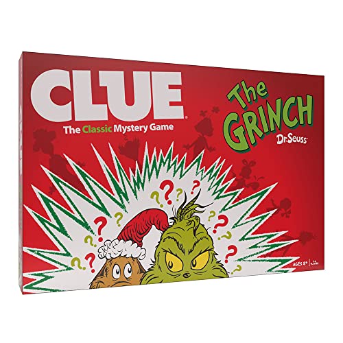 CLUE: The Grinch, Classic Mystery Board Game, Solve The Holiday Theft in Whoville with Cindy-Lou & More, Discover Who, Where, and What was Taken, Officially Licensed Dr. Seuss Merchandise